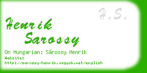 henrik sarossy business card