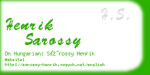 henrik sarossy business card